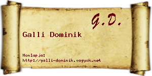 Galli Dominik névjegykártya